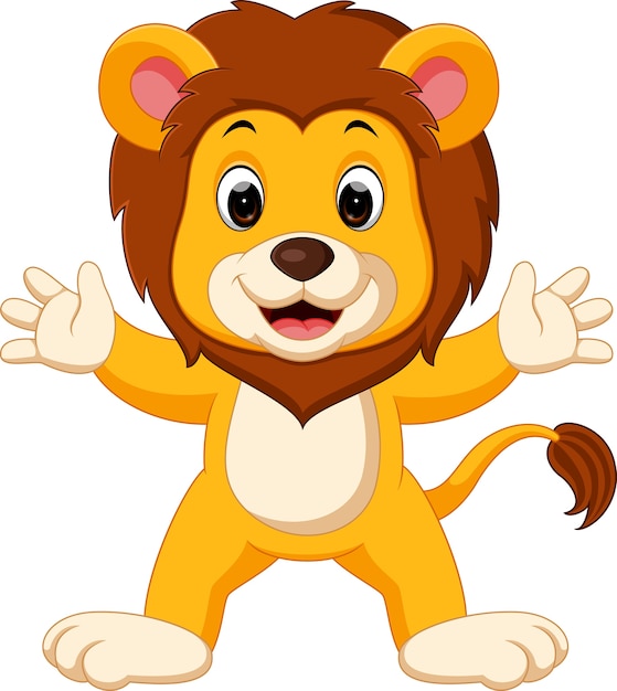 lindo león de dibujos animados
