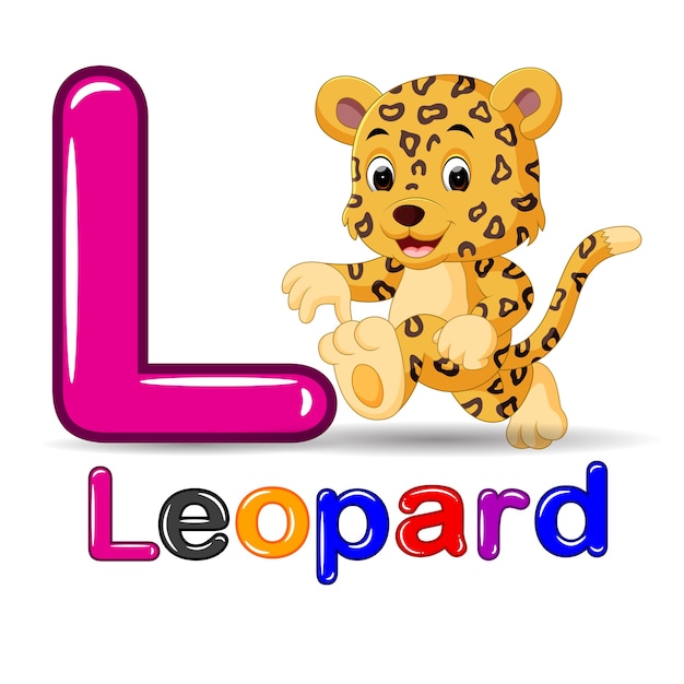 Lindo leopardo y alfabeto