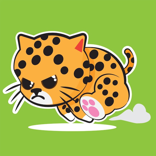 Vector un lindo leopardo corriendo