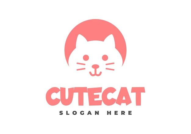 Lindo logo de gato adecuado para símbolo de negocios.