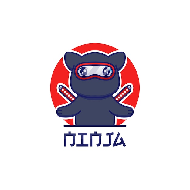 Lindo logo de gato ninja