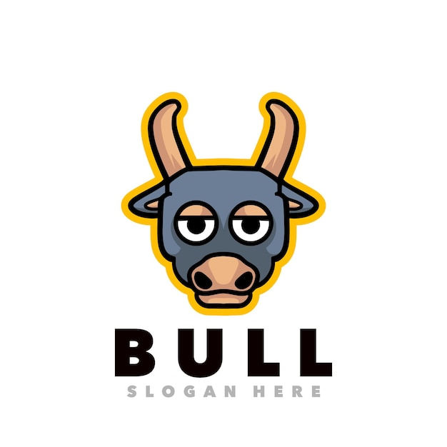 Lindo logo de mascota cabeza de toro