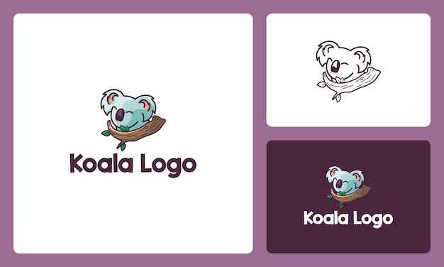 lindo logo de mascota de dibujos animados de koala