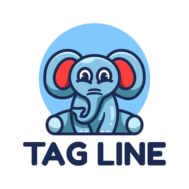 Lindo logo de mascota elefante Adecuado para iconos de tarjetas de negocios y más