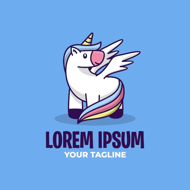 Vector lindo logo de unicornio