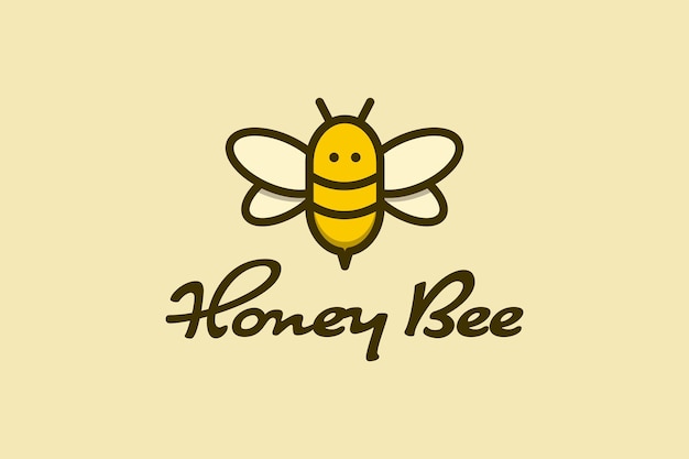 Lindo logotipo de abeja de miel