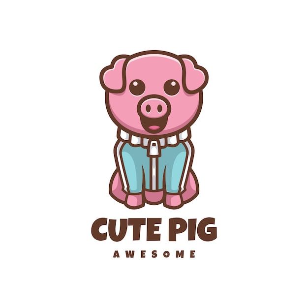 Lindo logotipo de cerdo