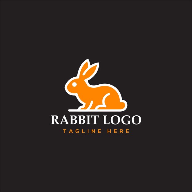 El lindo logotipo del conejo con diseño de plantilla vectorial