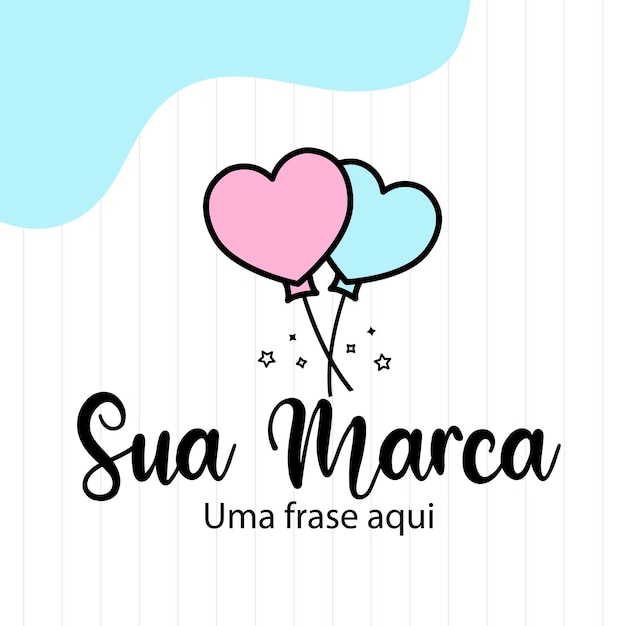 El lindo logotipo de los corazones del globo Vector