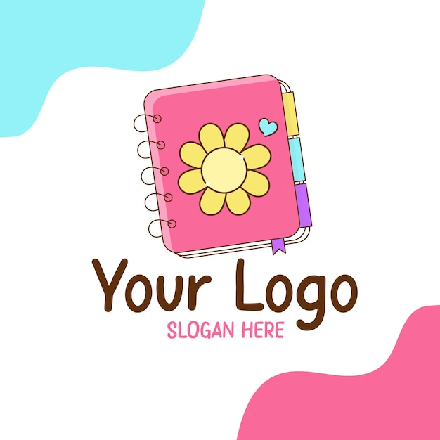 El lindo logotipo del cuaderno floral