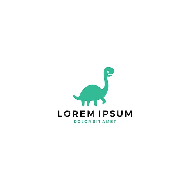 lindo logotipo de dinosaurio dino