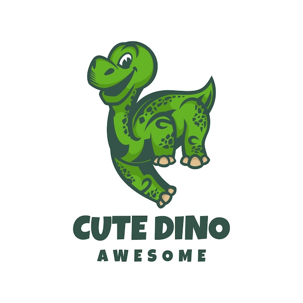 Lindo logotipo de dinosaurio