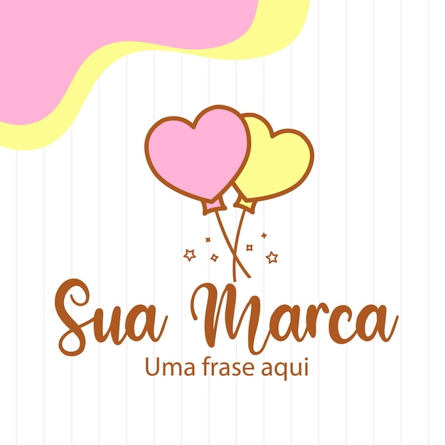 El lindo logotipo de dos globos de corazón Vector