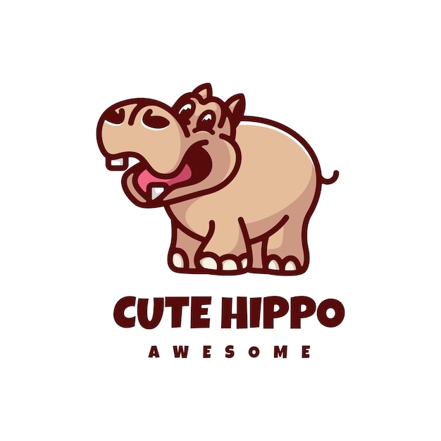 Lindo logotipo de hipopótamo