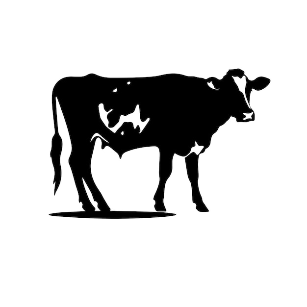 Vector lindo logotipo de ilustración de vaca diseño vectorial de vaca