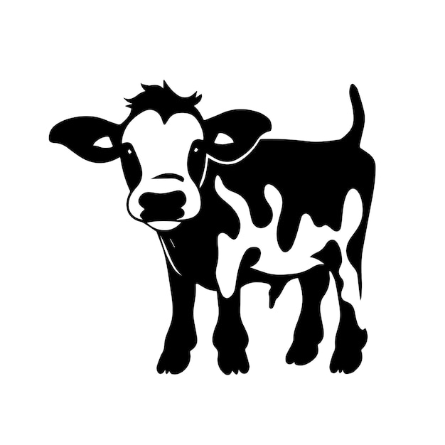 Vector lindo logotipo de ilustración de vaca diseño vectorial de vaca
