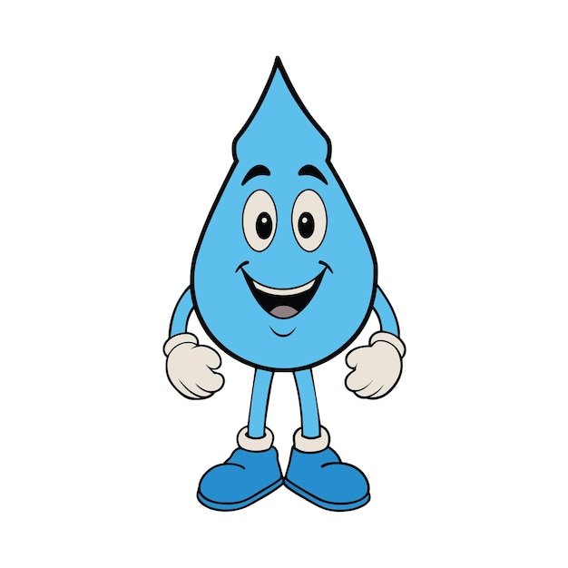 El lindo logotipo de la mascota de la gota de agua para el Día Mundial del Medio Ambiente