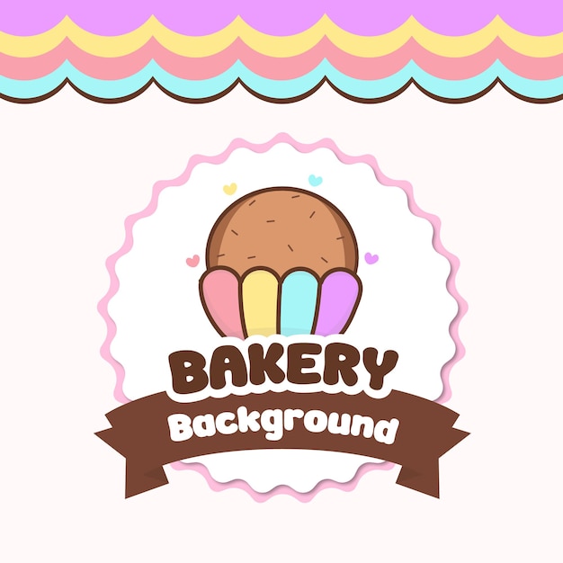 El lindo logotipo de la panadería Cupcake Vector