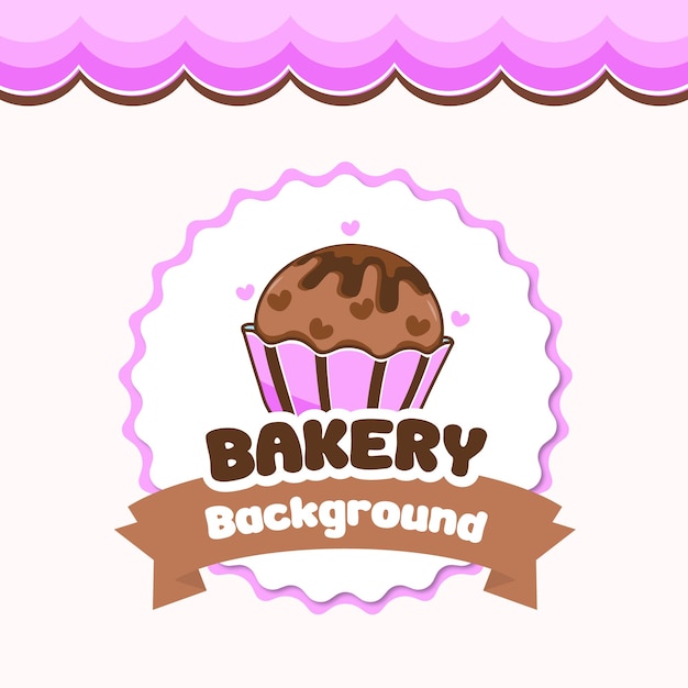 El lindo logotipo de la panadería Cupcake Vector