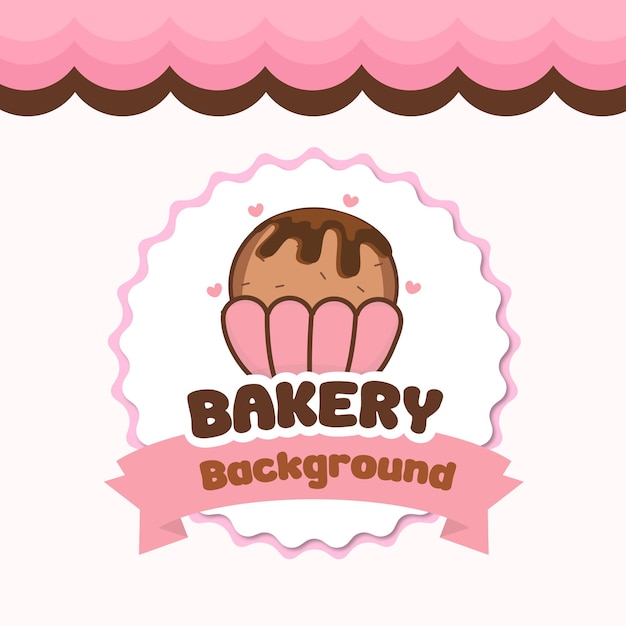 El lindo logotipo de la panadería de pasteles Vector