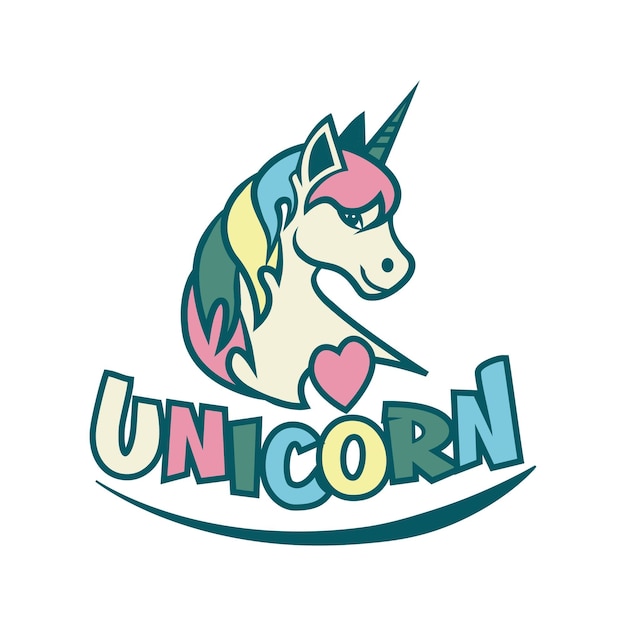 LINDO LOGOTIPO DE UNICORNIO