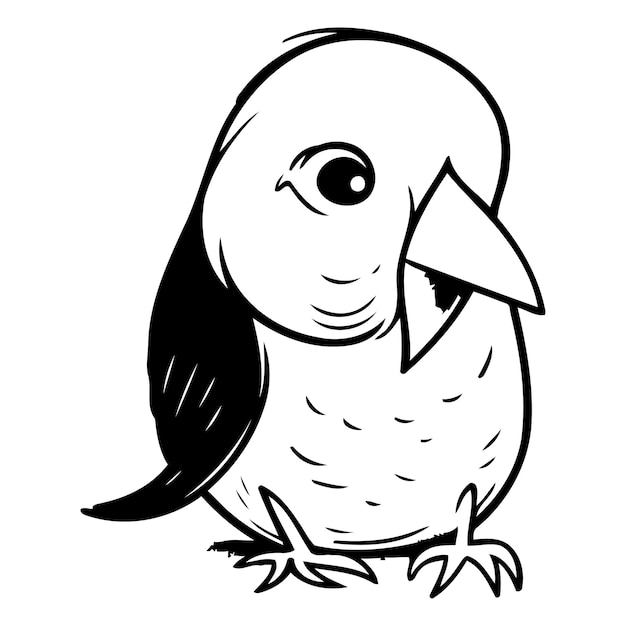 Lindo loro de dibujos animados Ilustración vectorial aislada en fondo blanco