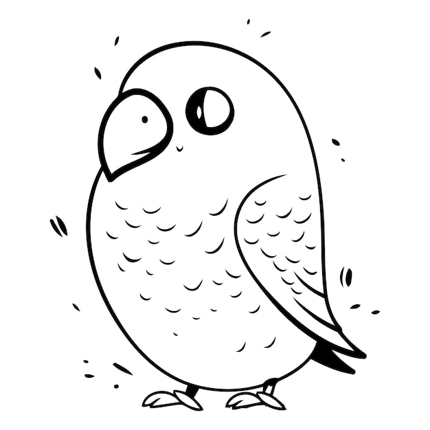Lindo loro de dibujos animados Ilustración vectorial aislada en fondo blanco