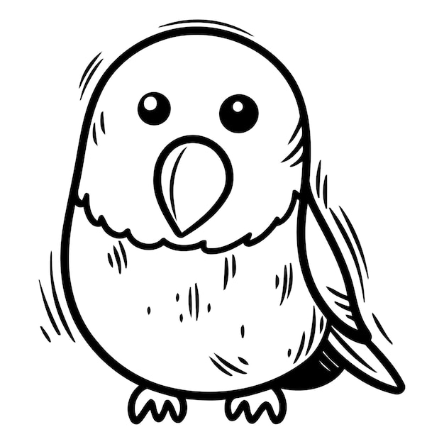 Lindo loro de dibujos animados Ilustración vectorial aislada en fondo blanco