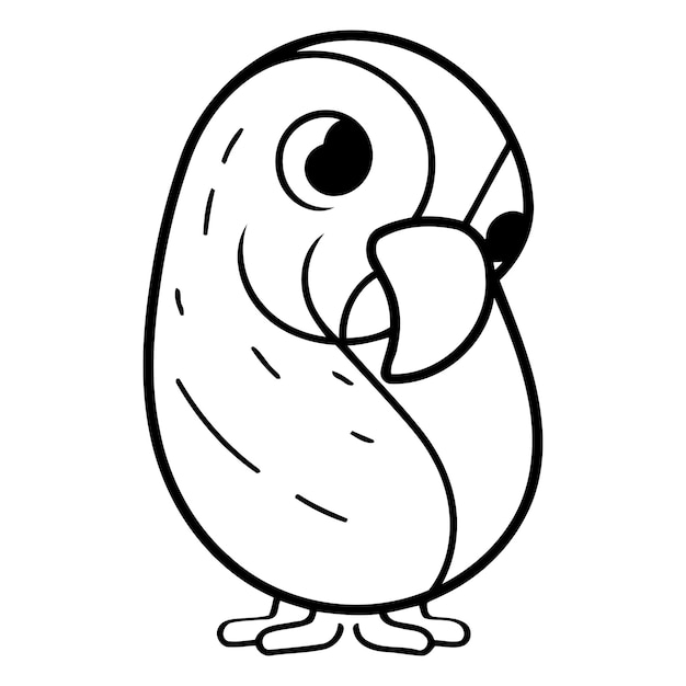 Lindo loro de dibujos animados Ilustración vectorial aislada en fondo blanco