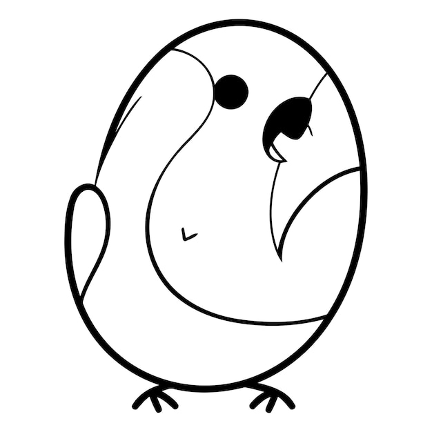 Lindo loro de dibujos animados Ilustración vectorial dibujada a mano aislada en fondo blanco