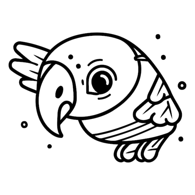 Lindo loro Ilustración vectorial aislada en fondo blanco