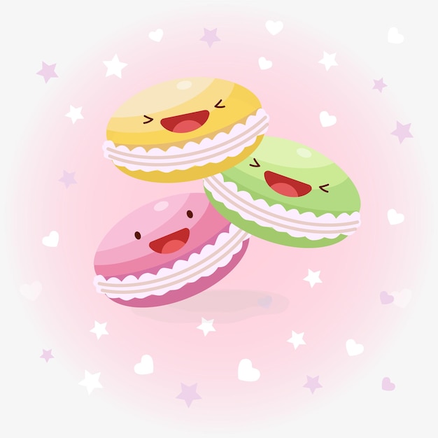 Lindo macarons vector icono ilustración