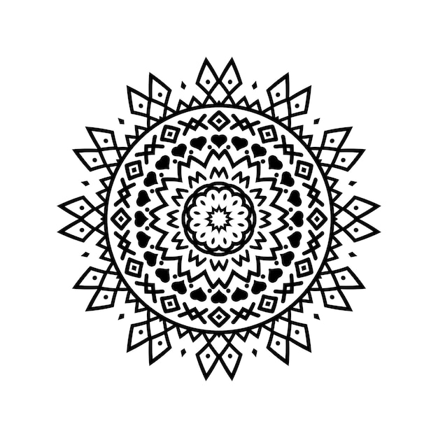 Vector lindo mandala sin color diseño