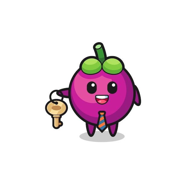Lindo mangostán como mascota de un agente de bienes raíces