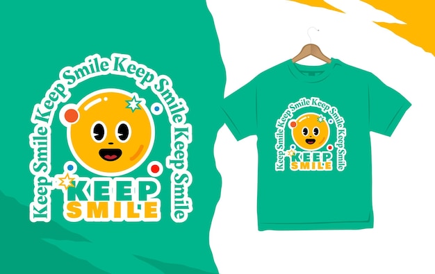 Lindo mantener sonrisa camiseta retro ilustración