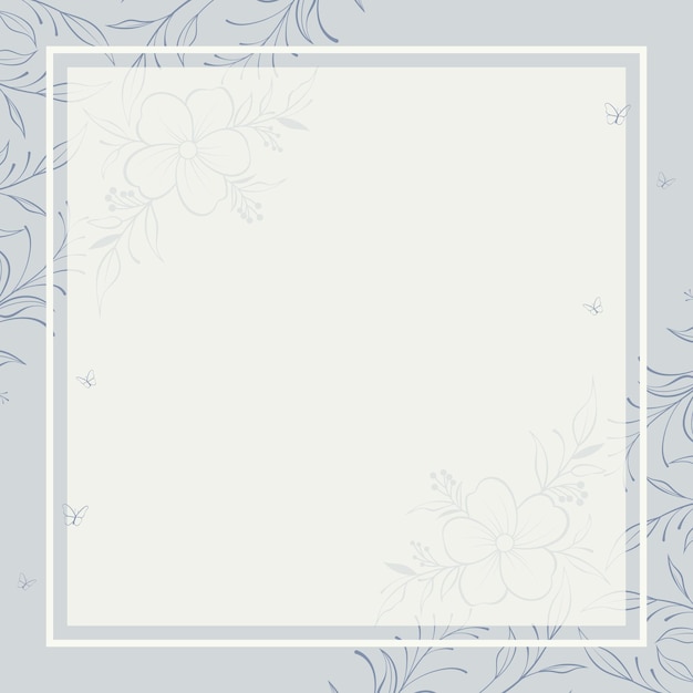 Lindo marco floral kawaii con borda plantilla de invitación de boda y tarjeta de felicitación