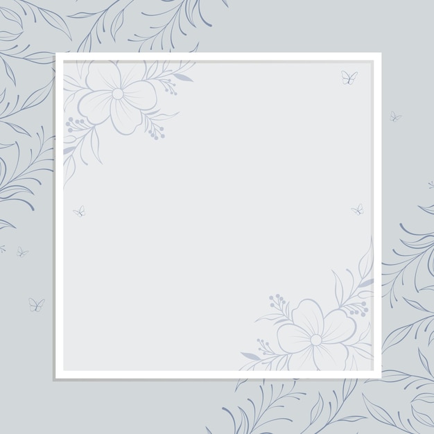Lindo marco floral kawaii con borda plantilla de invitación de boda y tarjeta de felicitación
