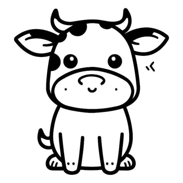 Vector lindo mascota de dibujos animados de vacas ilustración vectorial de personajes aislados en fondo blanco