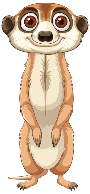 El lindo Meerkat de dibujos animados de pie