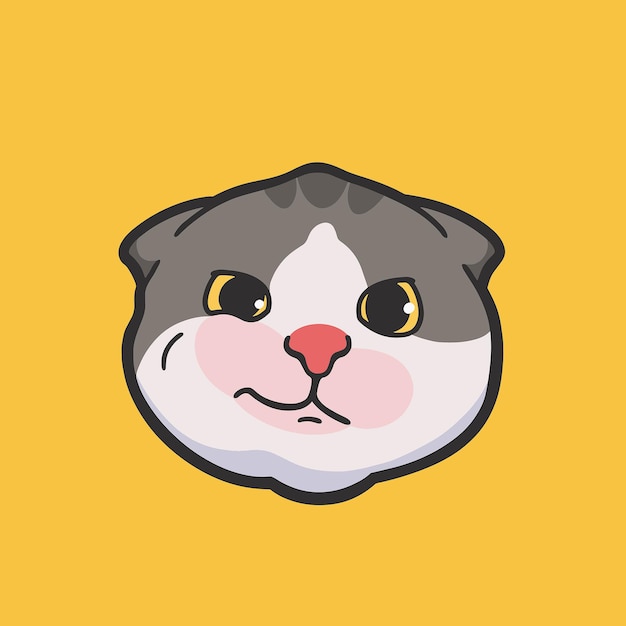 El lindo meme del gato gordo, el adhesivo de la camiseta, el vector, la ilustración linda.
