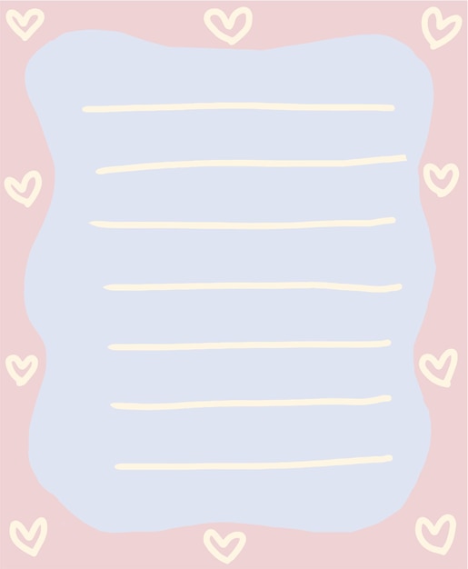 Lindo memorando en pastel con decoraciones de corazón para notas y recordatorios