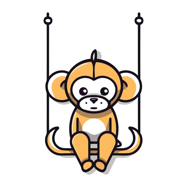 Lindo mono dibujos animados doodle icono animal vector ilustración