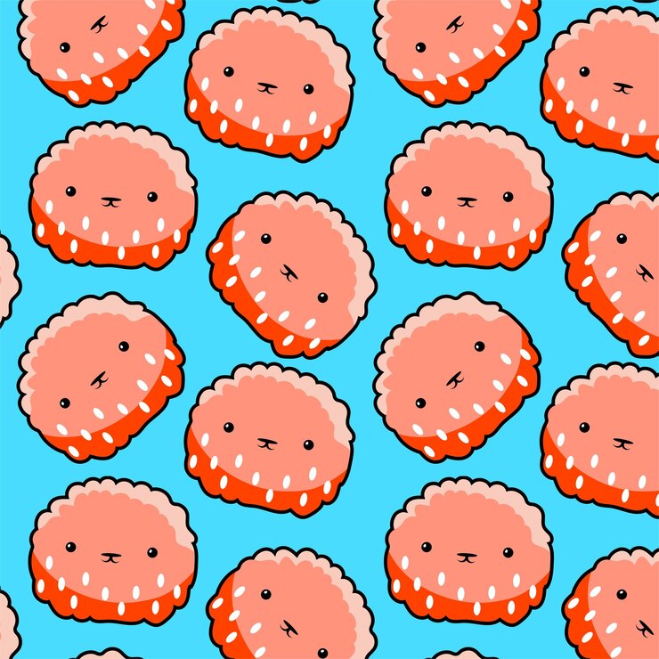 lindo monstruo naranja kawaii de patrones sin fisuras en fondo azul para juguetes y moda para niños