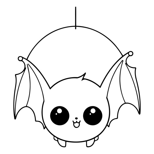 Vector un lindo murciélago de dibujos animados de un lindo morcego sobre un fondo blanco