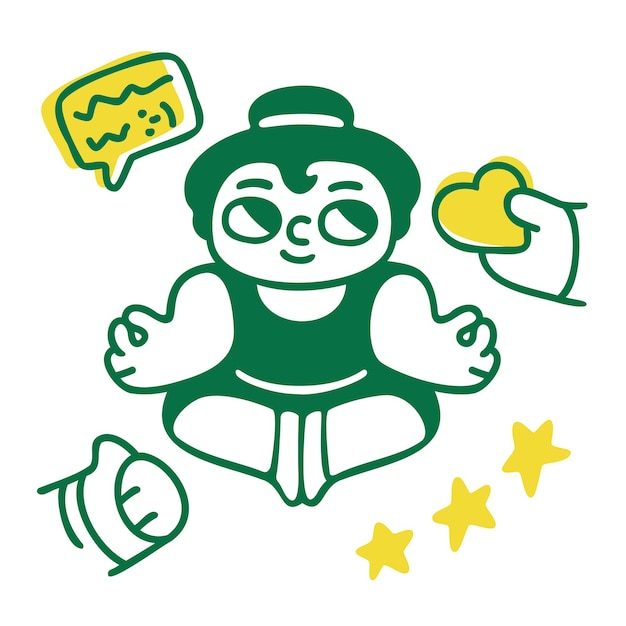 Lindo niño con burbujas de habla Ilustración vectorial para su diseño.