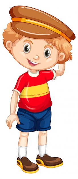 Lindo niño sonriente y feliz aislado en un fondo blanco
