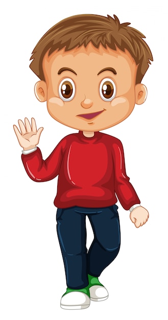 Lindo niño sonriente y feliz aislado en un fondo blanco