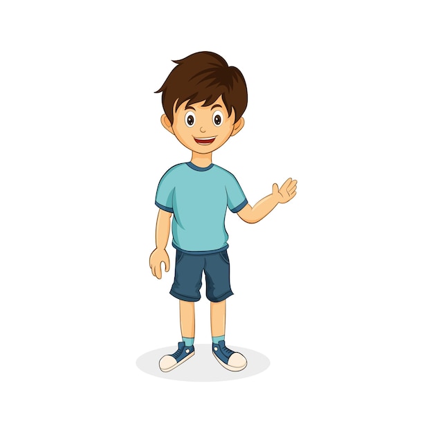 Lindo niño sonriente y feliz aislado en un fondo blanco