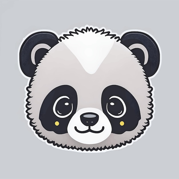 Lindo osito panda cabeza carácter kawaii estilo dibujos animados animal icono diseño ilustración vectorial