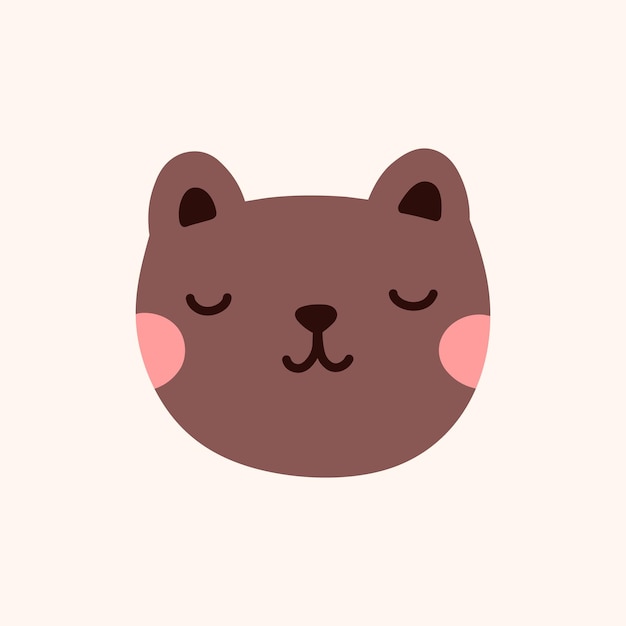 Lindo oso aislado sobre un fondo blanco Ilustración vectorizada dibujada a mano en diseños de estilo plano